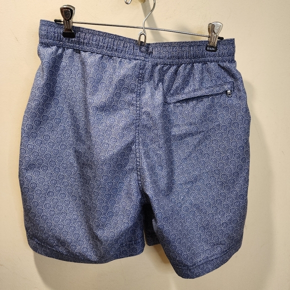 Onia Men's Blue Patterned Drawstring Bathing Shorts Size S - Picture 9 of 14